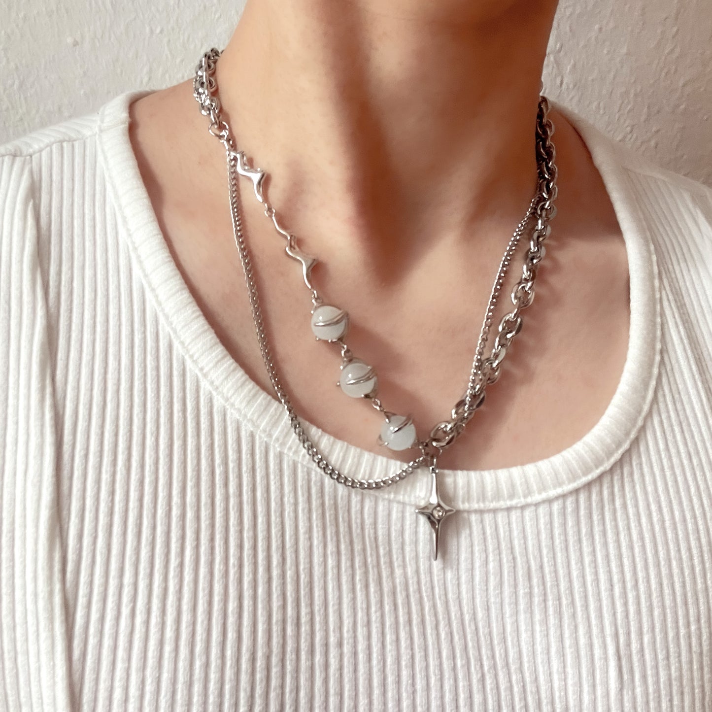 LAYERED CHAIN HALSKETTE