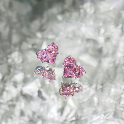 pink heart earrings