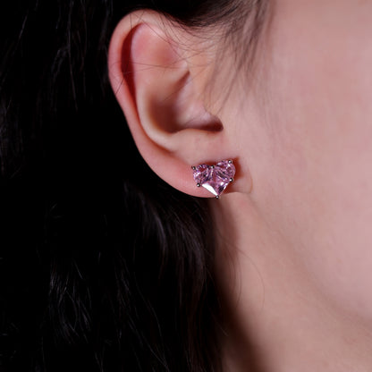 pink heart earrings