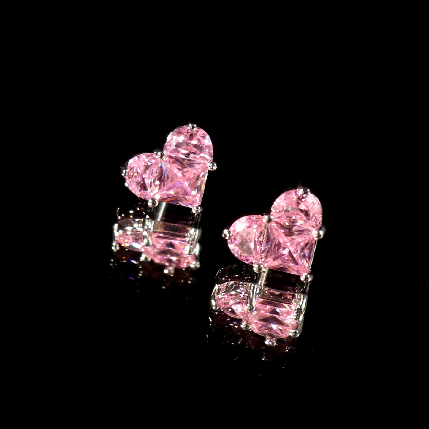 pink heart earrings