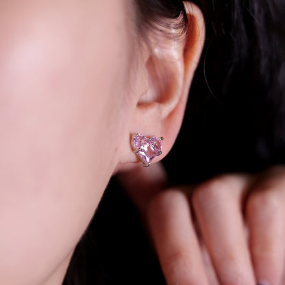 pink heart earrings