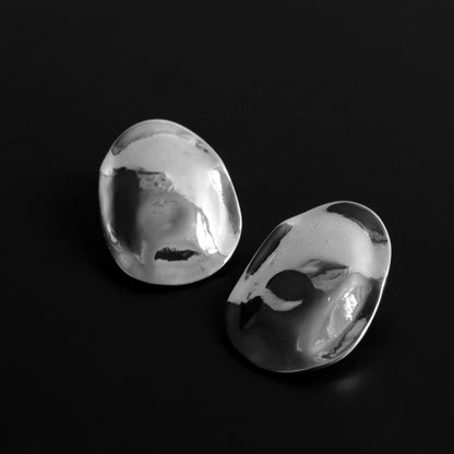Spiegelnde Silber Ohrstecker