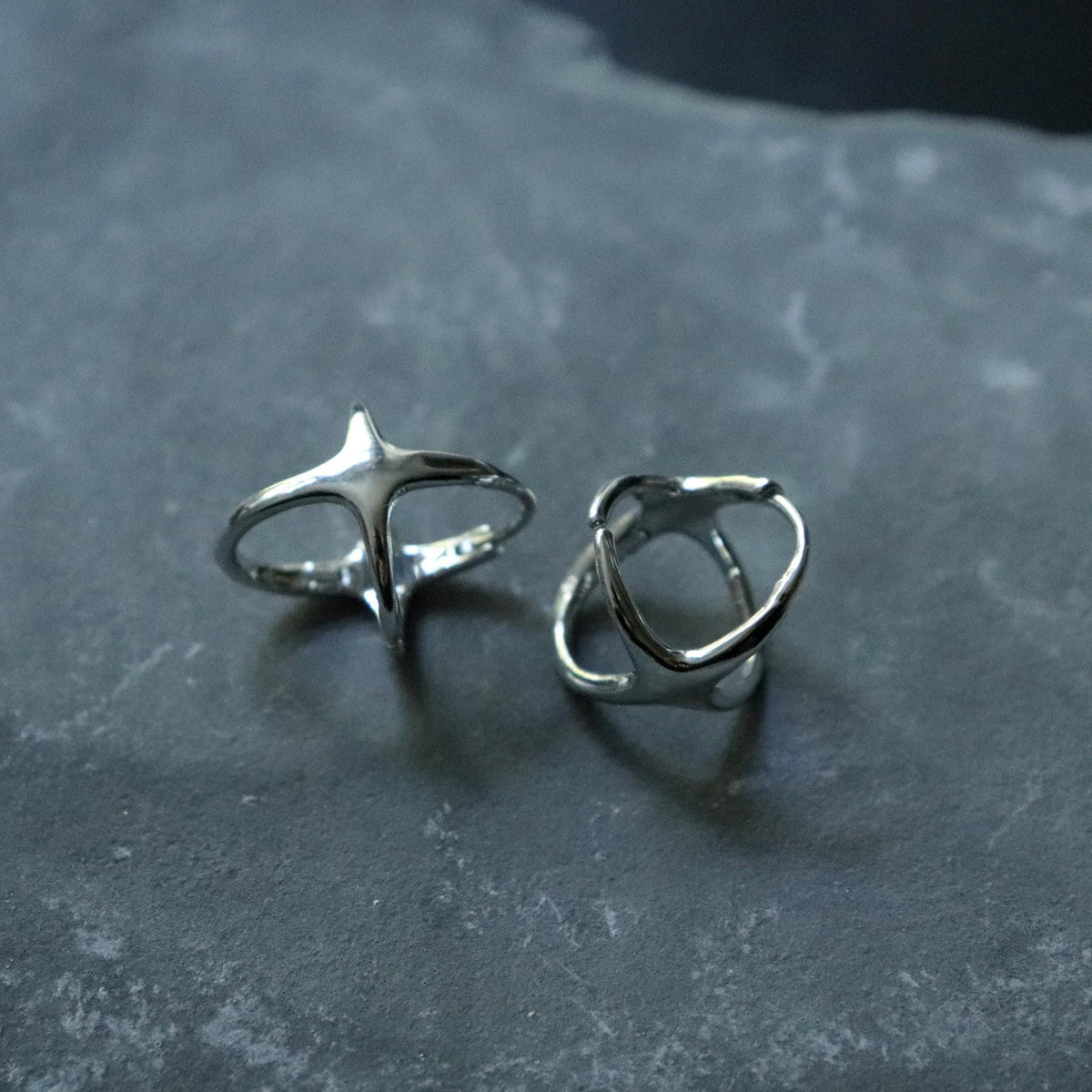 ORBIT STAR OHRSTECKER – silberfarbene Ohrringe, Produktansicht 5