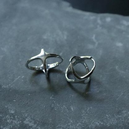 ORBIT STAR OHRSTECKER – silberfarbene Ohrringe, Produktansicht 5
