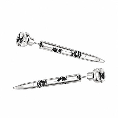 BUTTERFLY SPIKE OHRSTECKER – silberfarbene Ohrringe, Produktansicht 1