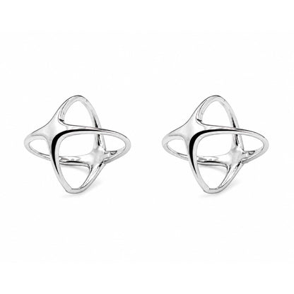 ORBIT STAR OHRSTECKER – silberfarbene Ohrringe, Produktansicht 1