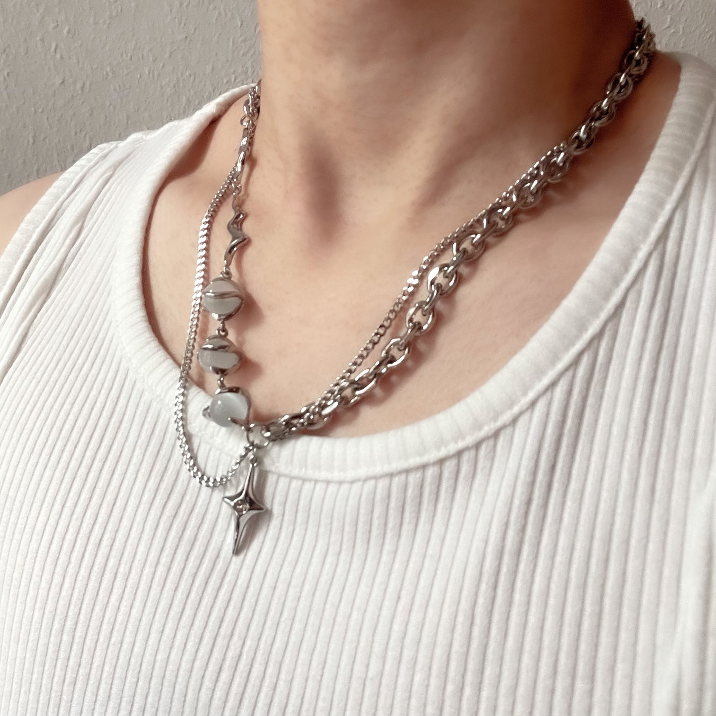 LAYERED CHAIN HALSKETTE