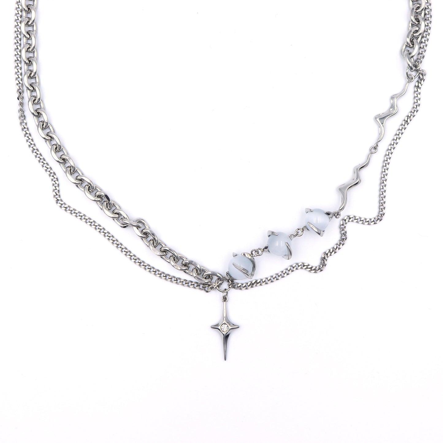 LAYERED CHAIN HALSKETTE