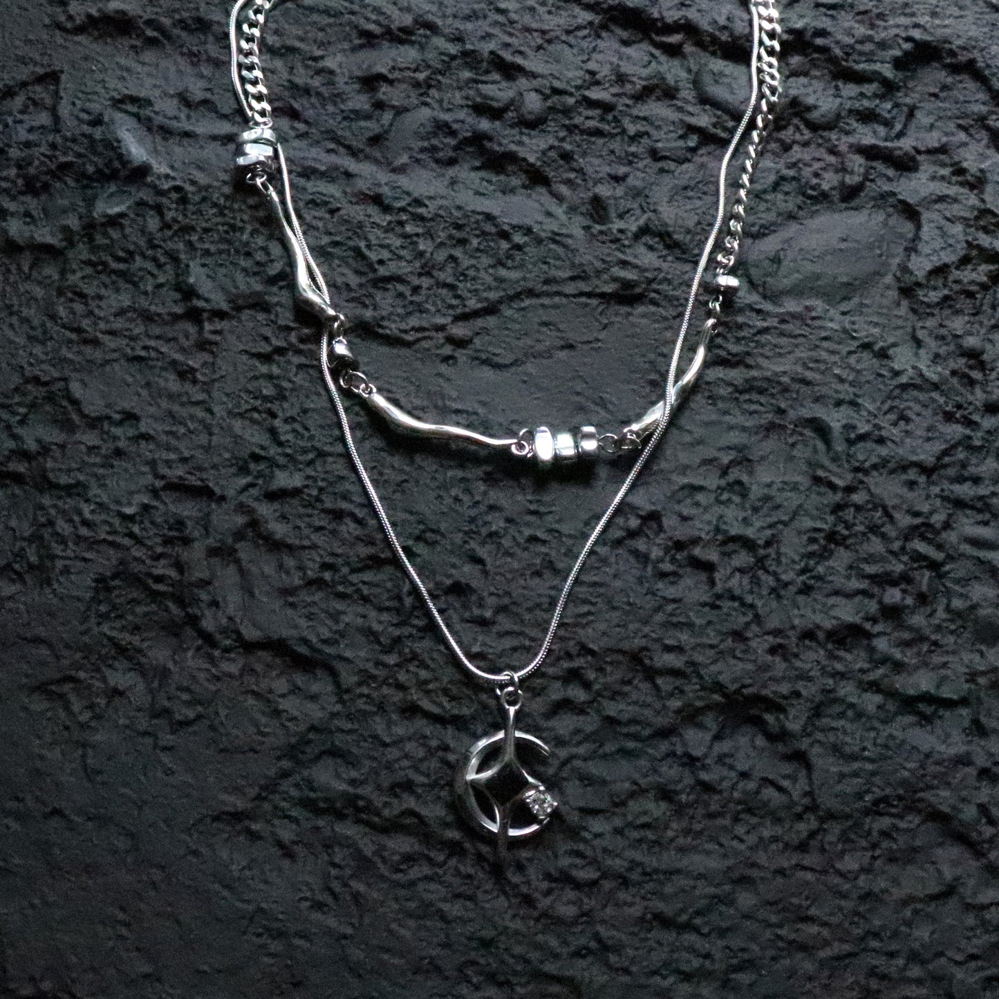 LAYERED MOON NECKLACE