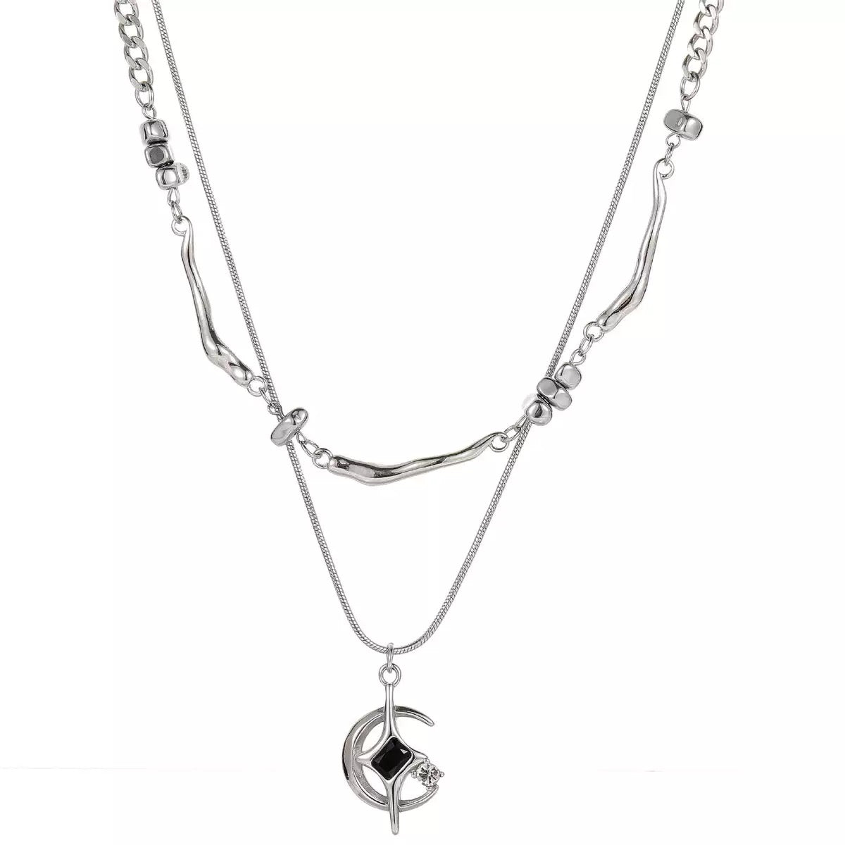 LAYERED MOON NECKLACE