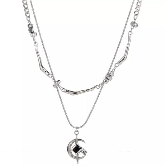 LAYERED MOON NECKLACE
