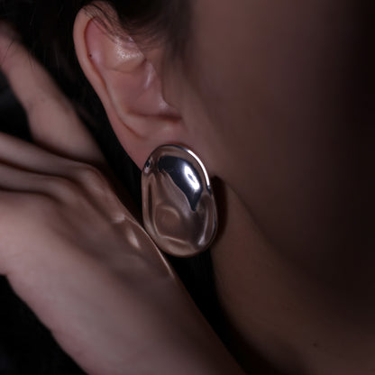Spiegelnde Silber Ohrstecker