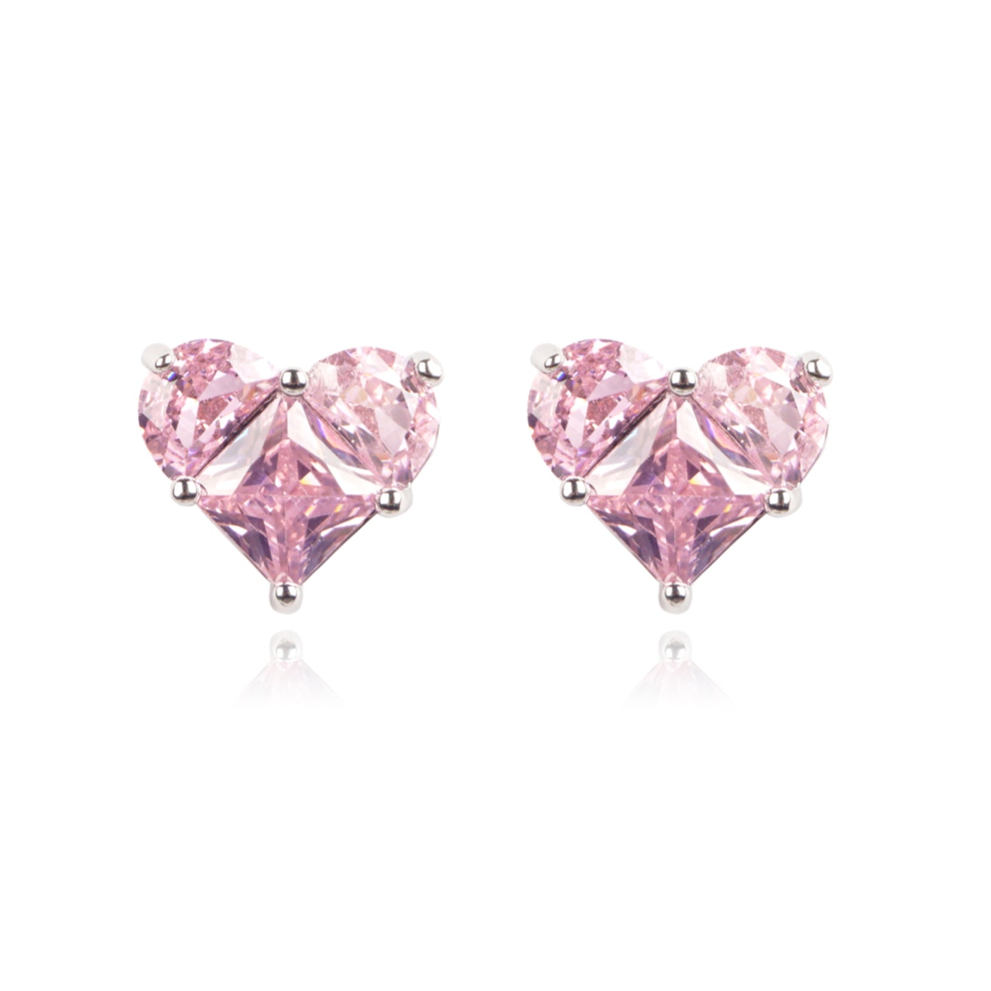 pink heart earrings