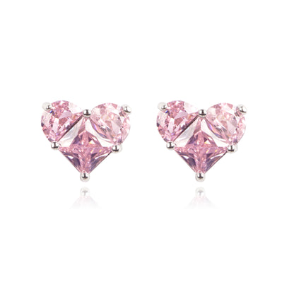 pink heart earrings